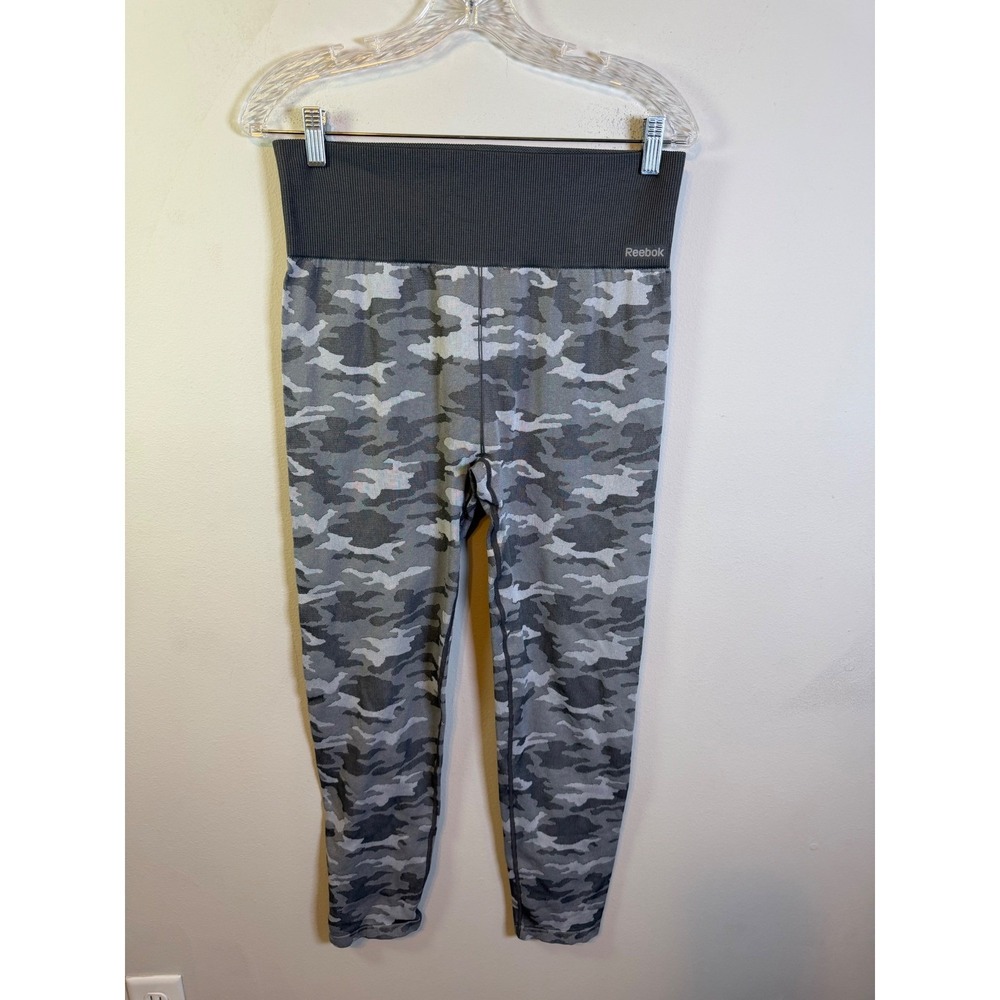 Reebok Womens Leggings Seamless Camo Grey XL